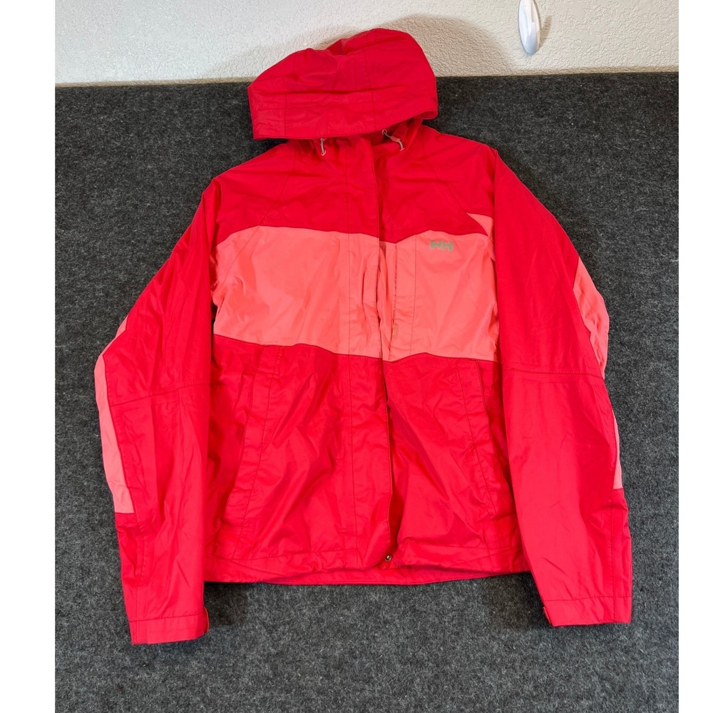 Helly Hansen Helly Tech Rain Jacket Womens XS Red Pink Waterproof Hooded Coat